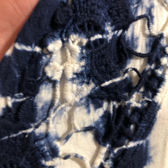 Navy and white snakeskin pattern boho style dress - Picture 3 of 5